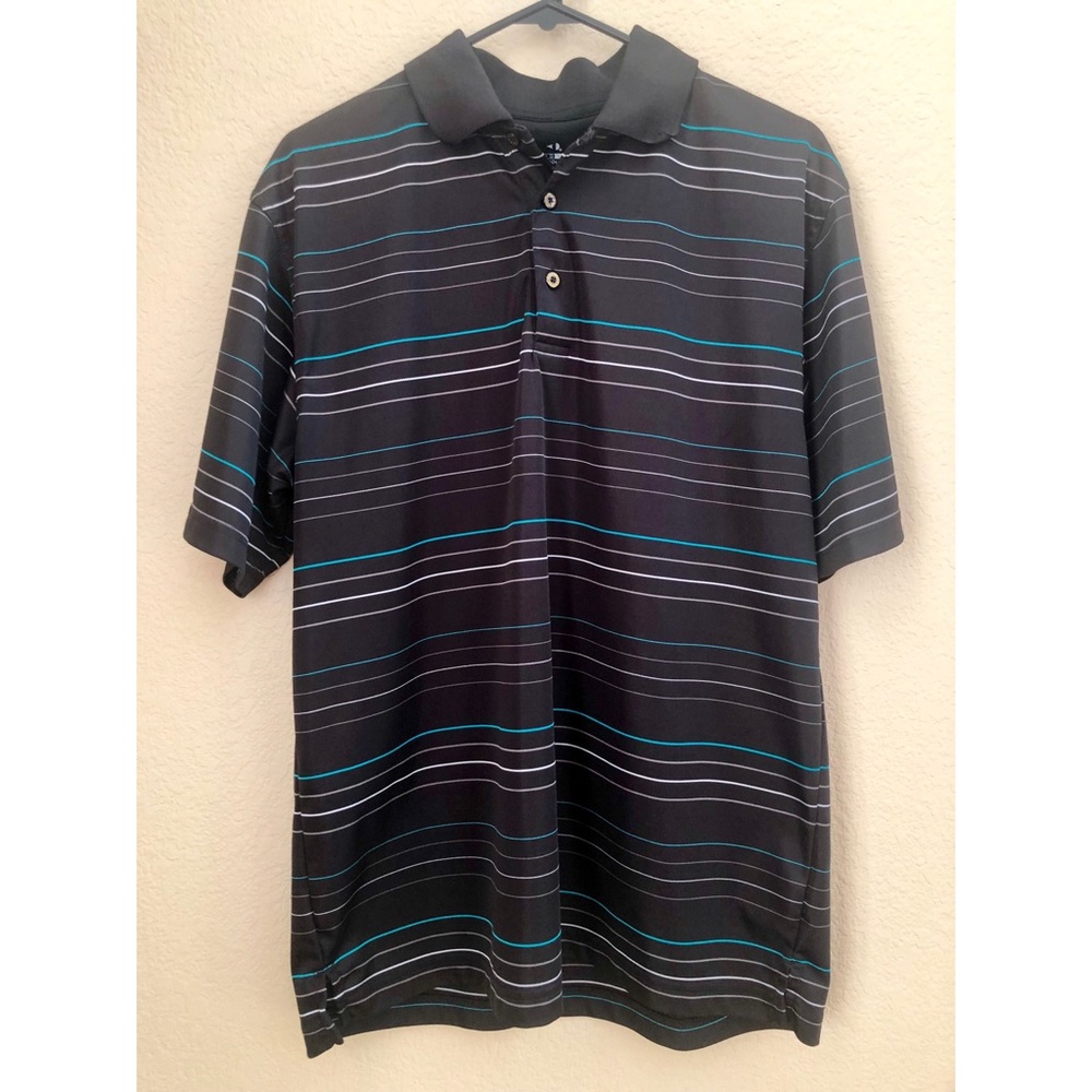 Grand Slam Golf Black Striped Shirt Size Large